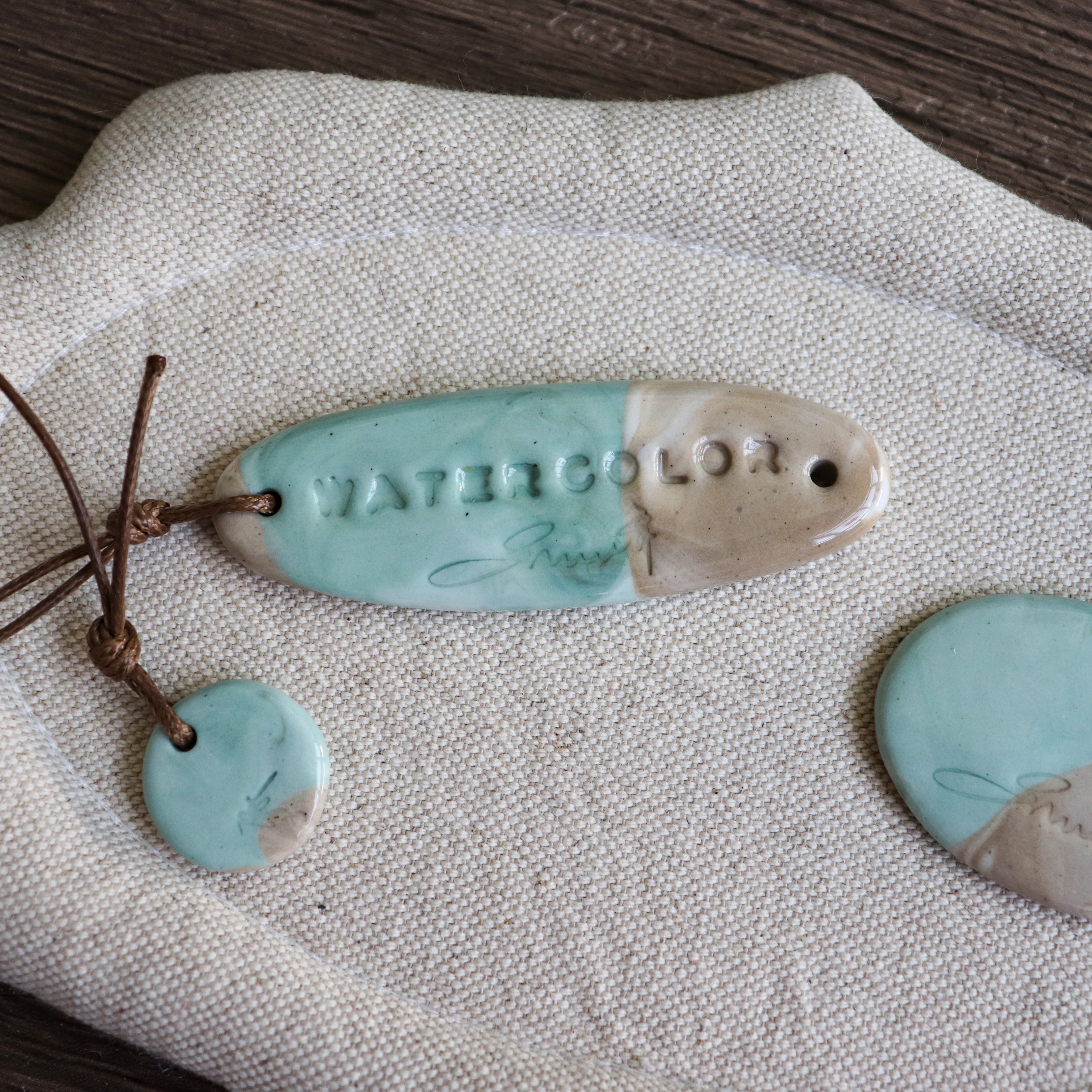 【Snow Joe】Journal Acc- One of a Kind Water Color Ceremic Charm Set