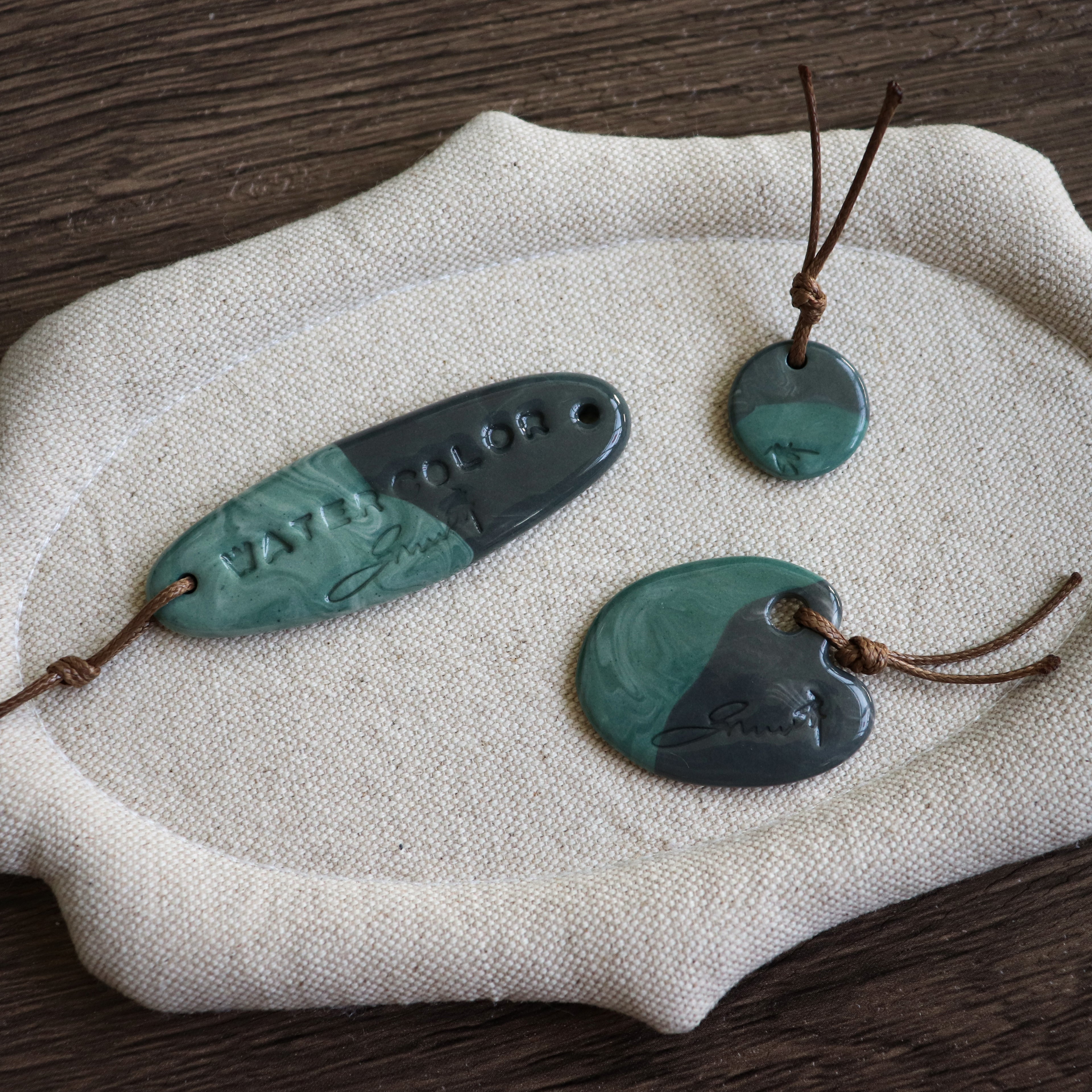 【Snow Joe】Journal Acc- One of a Kind Water Color Ceremic Charm Set