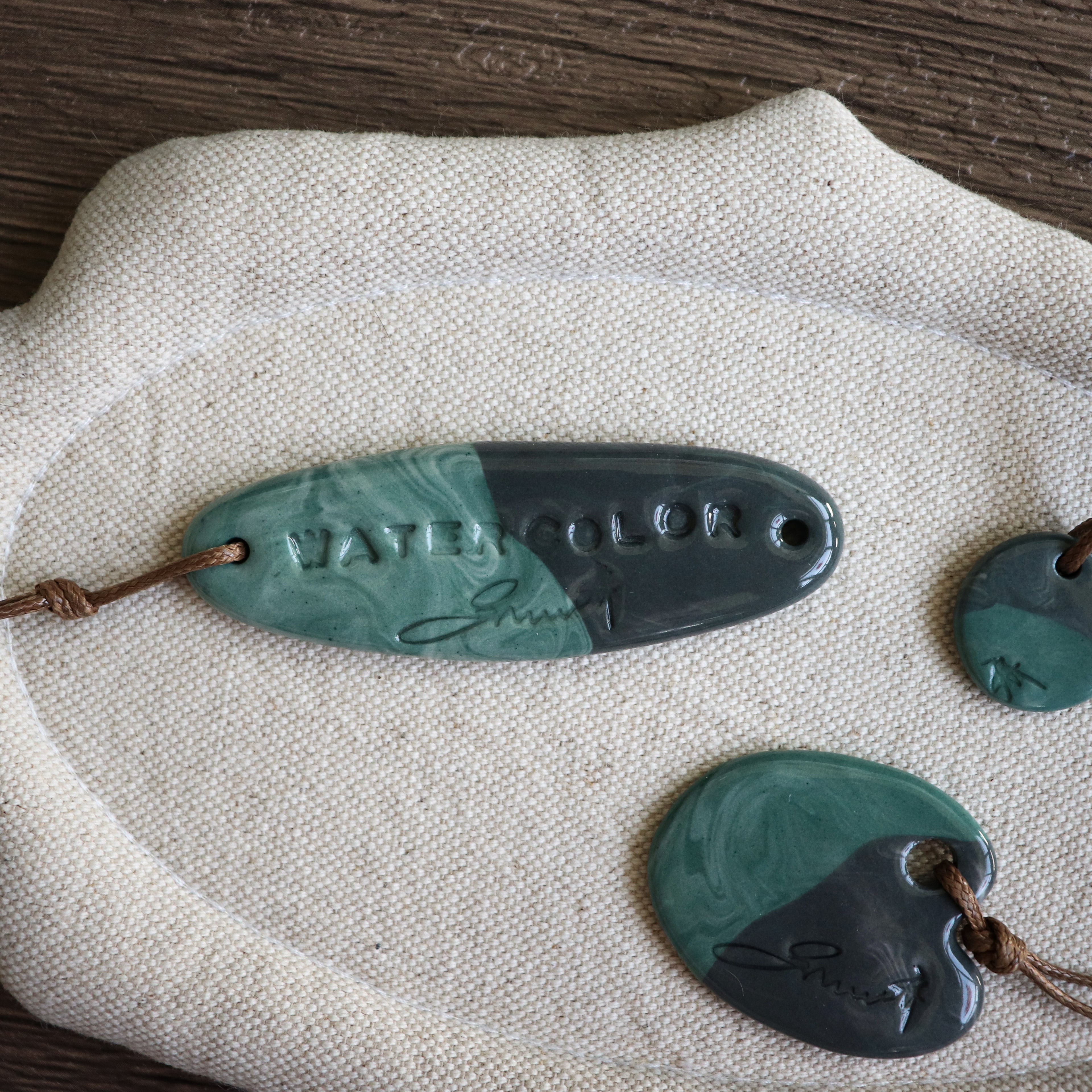 【Snow Joe】Journal Acc- One of a Kind Water Color Ceremic Charm Set