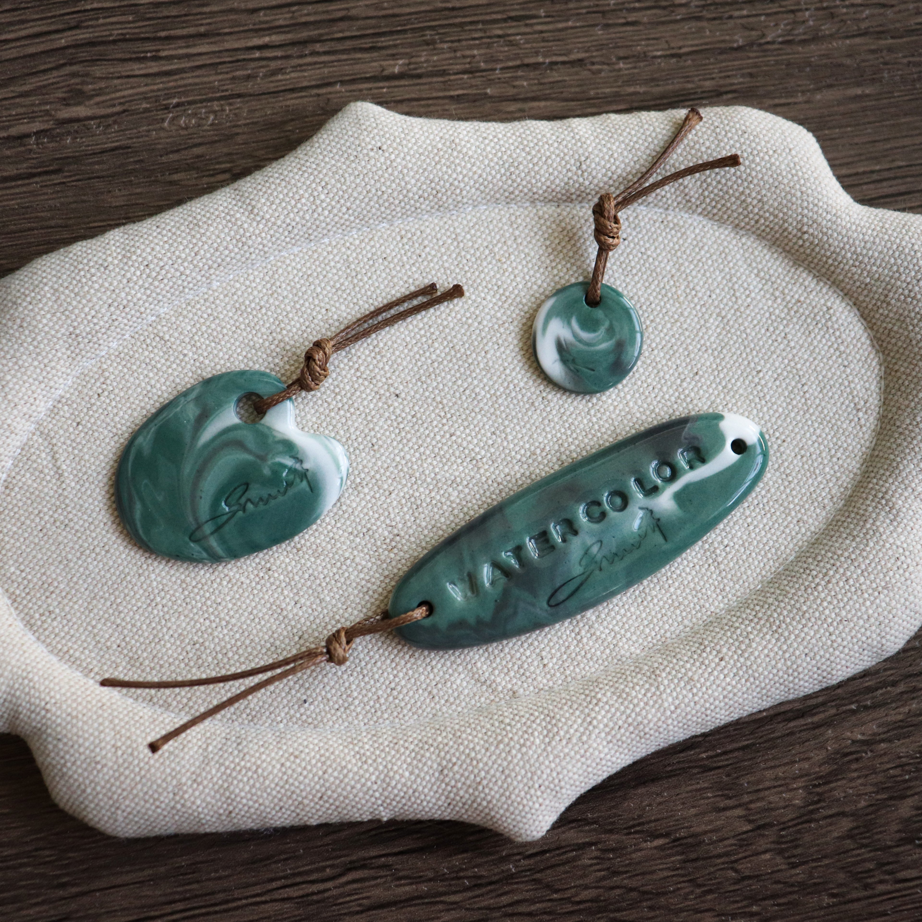 【Snow Joe】Journal Acc- One of a Kind Water Color Ceremic Charm Set