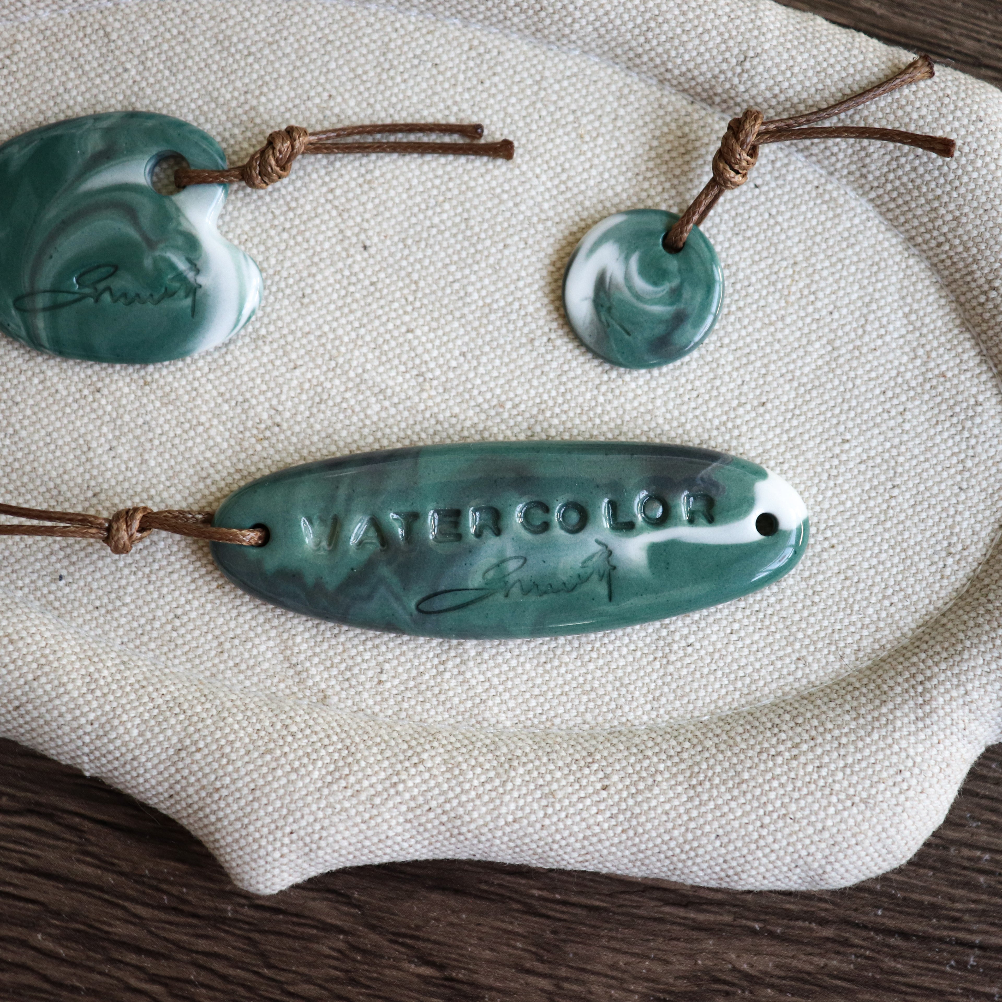 【Snow Joe】Journal Acc- One of a Kind Water Color Ceremic Charm Set