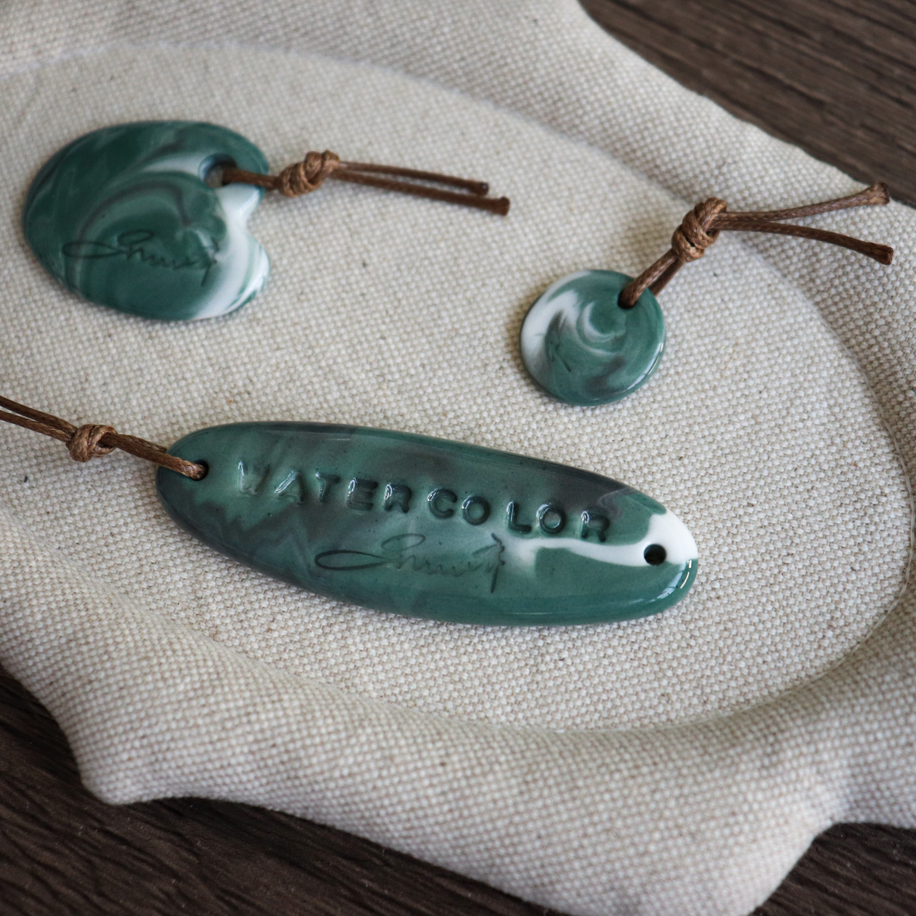 【Snow Joe】Journal Acc- One of a Kind Water Color Ceremic Charm Set