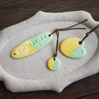 【Snow Joe】Journal Acc- One of a Kind Water Color Ceremic Charm Set