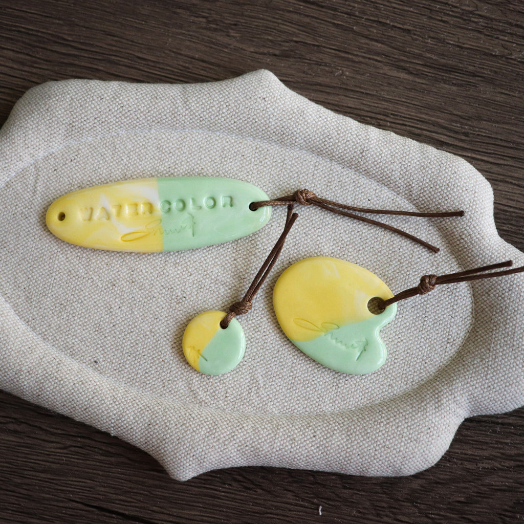 【Snow Joe】Journal Acc- One of a Kind Water Color Ceremic Charm Set