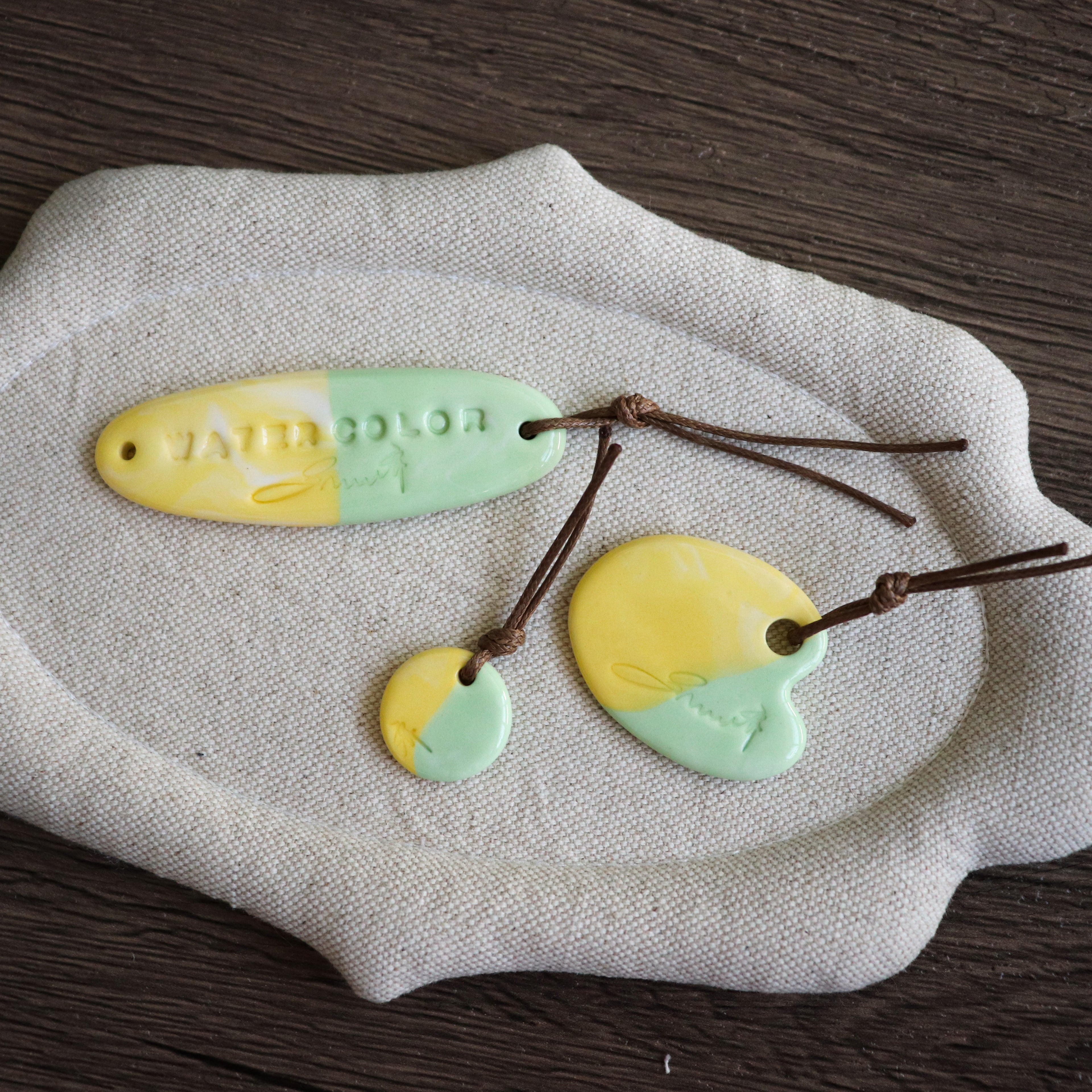 【Snow Joe】Journal Acc- One of a Kind Water Color Ceremic Charm Set