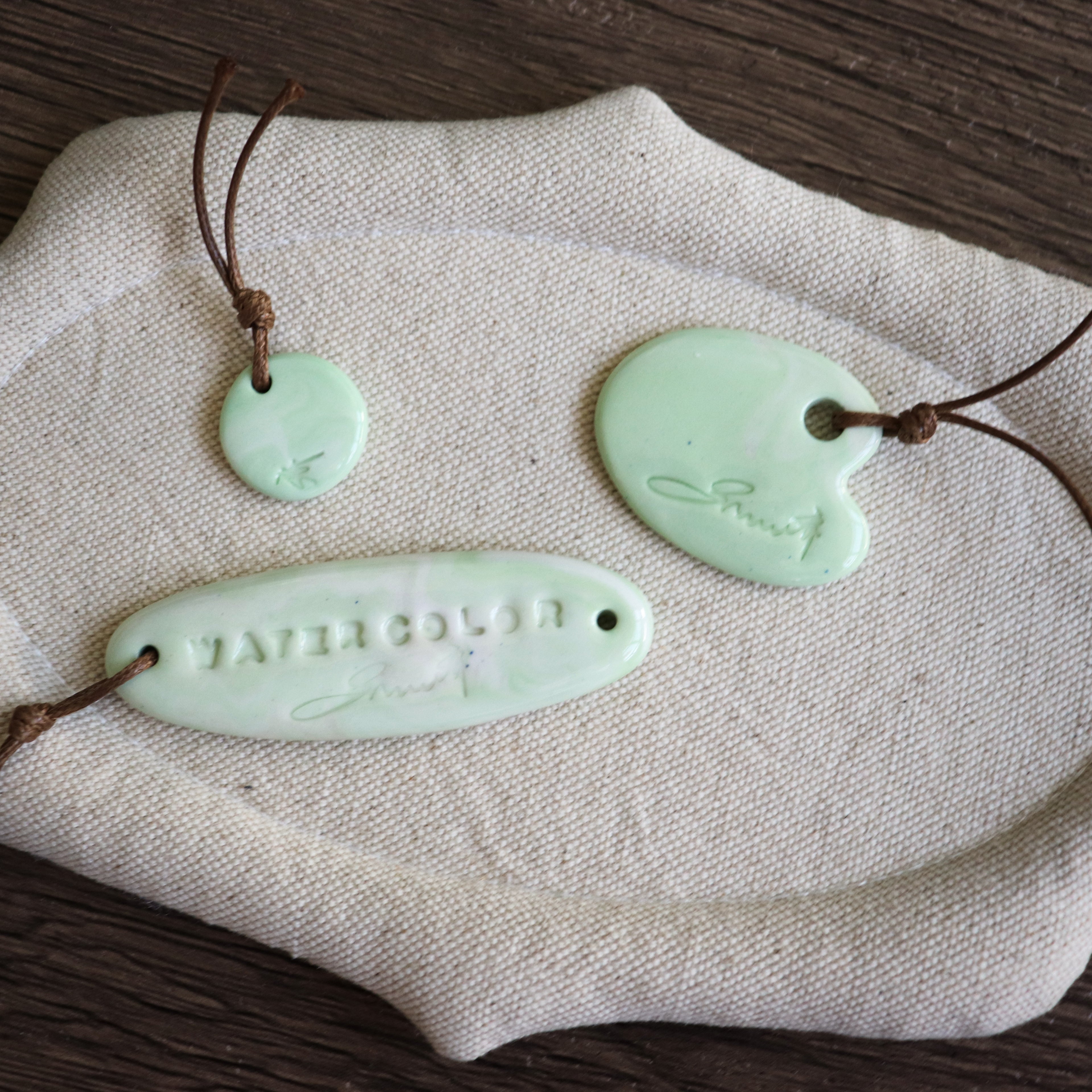 【Snow Joe】Journal Acc- One of a Kind Water Color Ceremic Charm Set