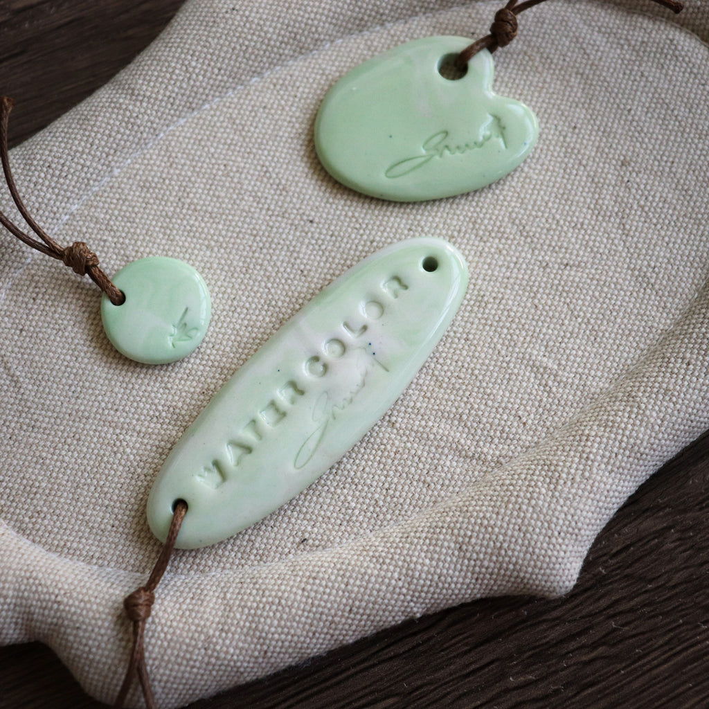 【Snow Joe】Journal Acc- One of a Kind Water Color Ceremic Charm Set