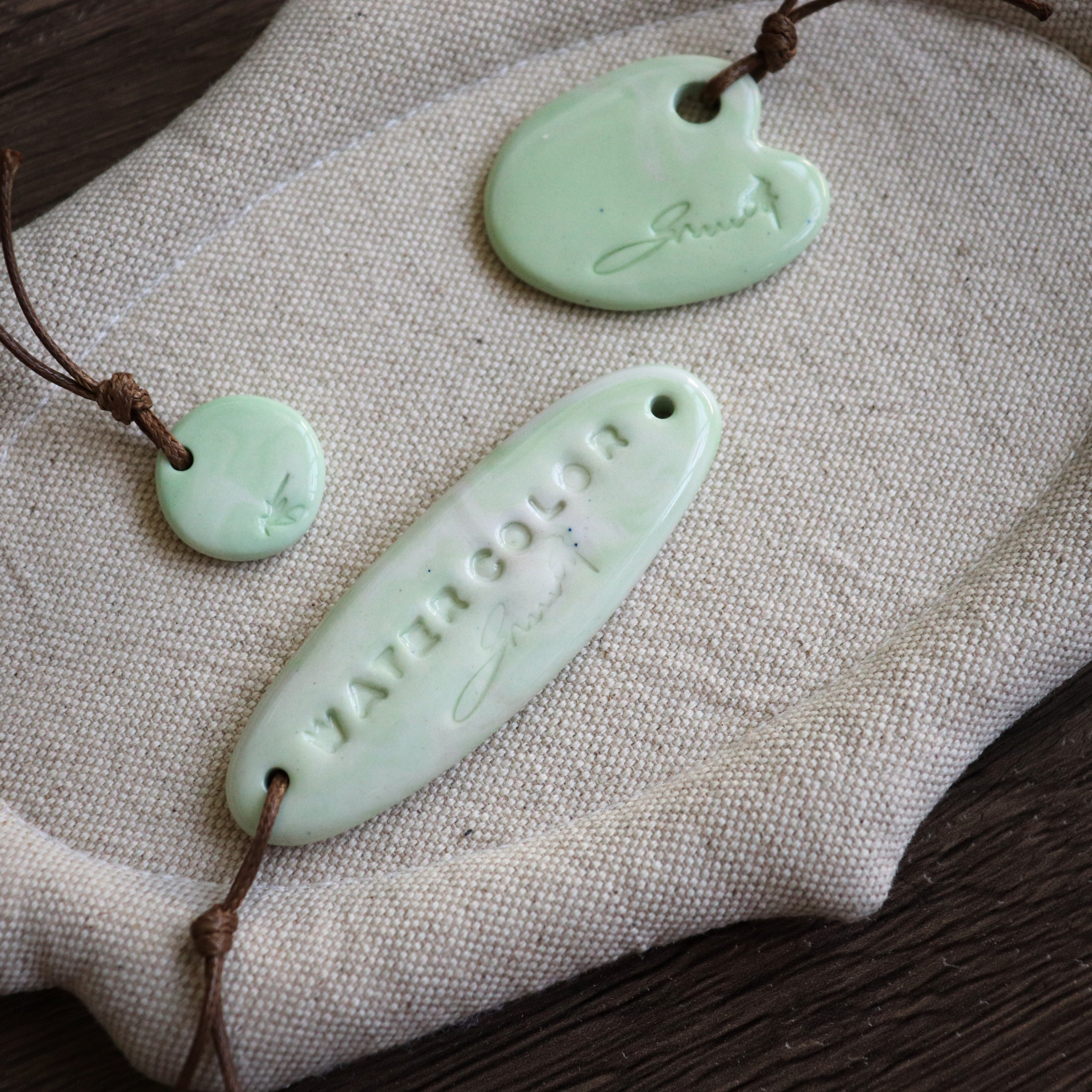 【Snow Joe】Journal Acc- One of a Kind Water Color Ceremic Charm Set