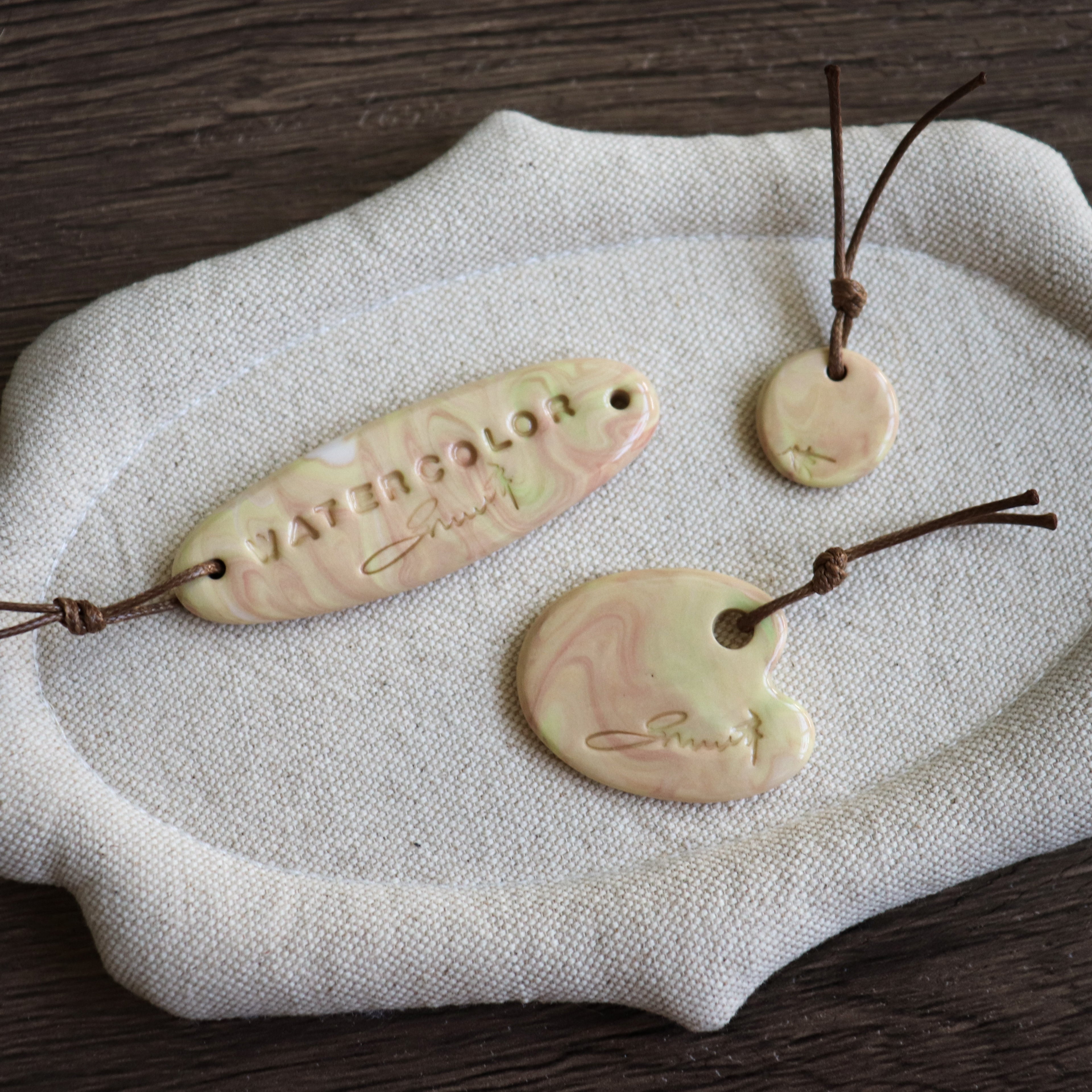 【Snow Joe】Journal Acc- One of a Kind Water Color Ceremic Charm Set