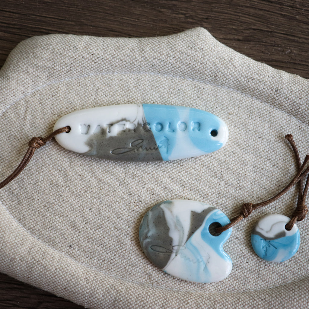 【Snow Joe】Journal Acc- One of a Kind Water Color Ceremic Charm Set