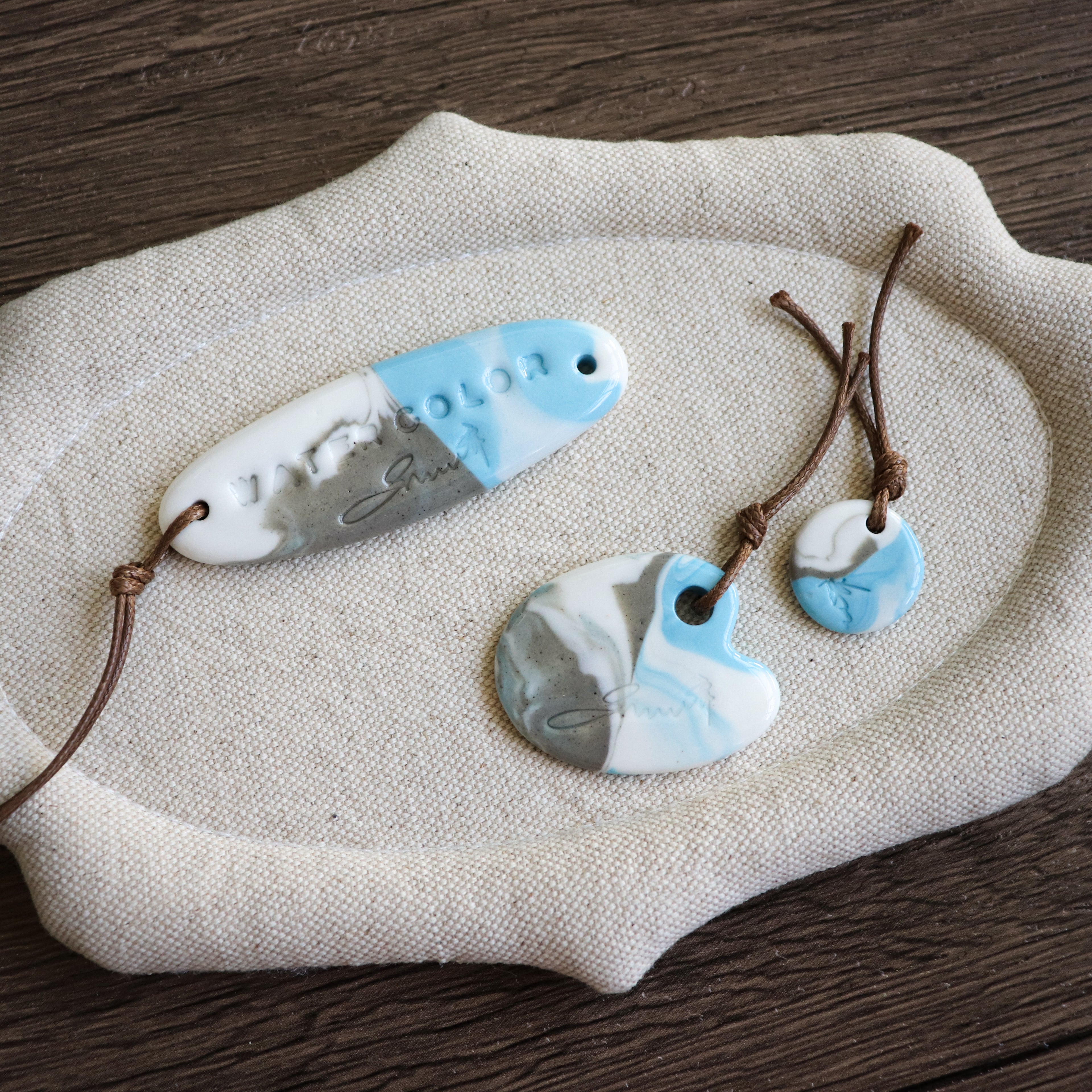 【Snow Joe】Journal Acc- One of a Kind Water Color Ceremic Charm Set