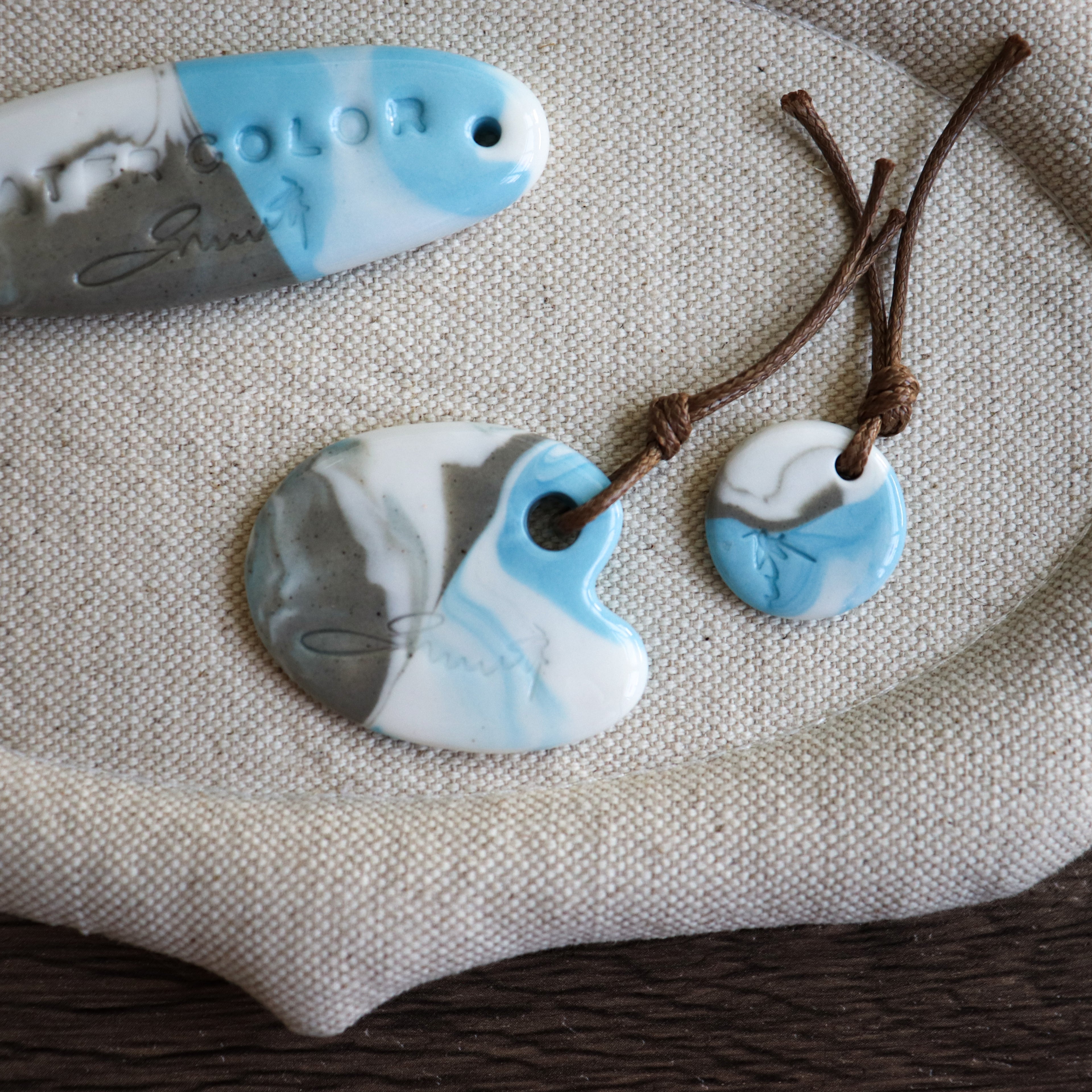 【Snow Joe】Journal Acc- One of a Kind Water Color Ceremic Charm Set