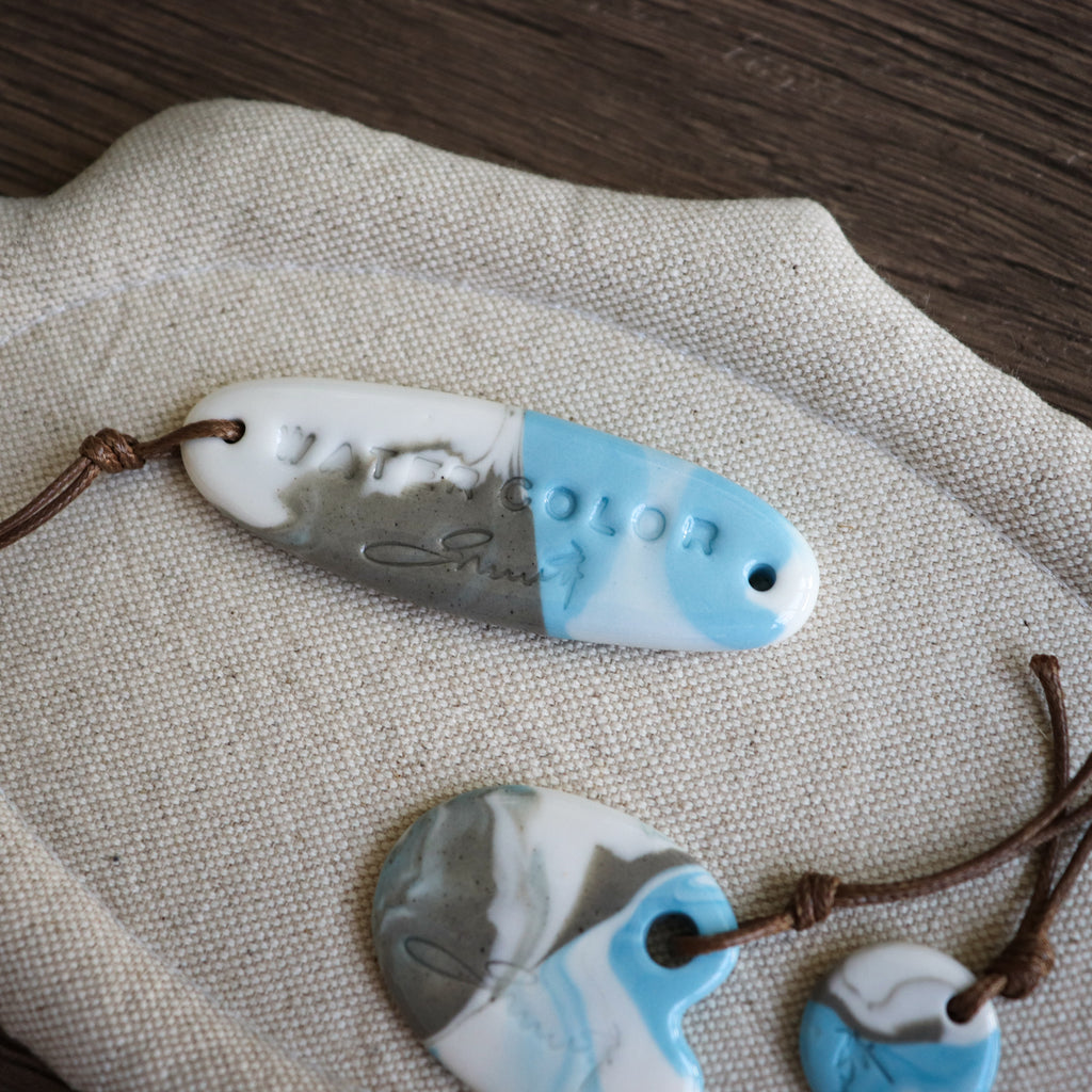 【Snow Joe】Journal Acc- One of a Kind Water Color Ceremic Charm Set