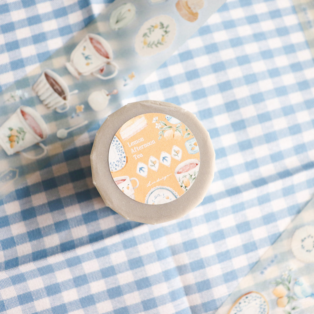 【LOI Design】Lemon Afternoon Tea-Kiss-cut Gold Foil Starlight PET Tape