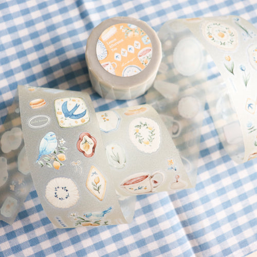 【LOI Design】Lemon Afternoon Tea-Kiss-cut Gold Foil Starlight PET Tape