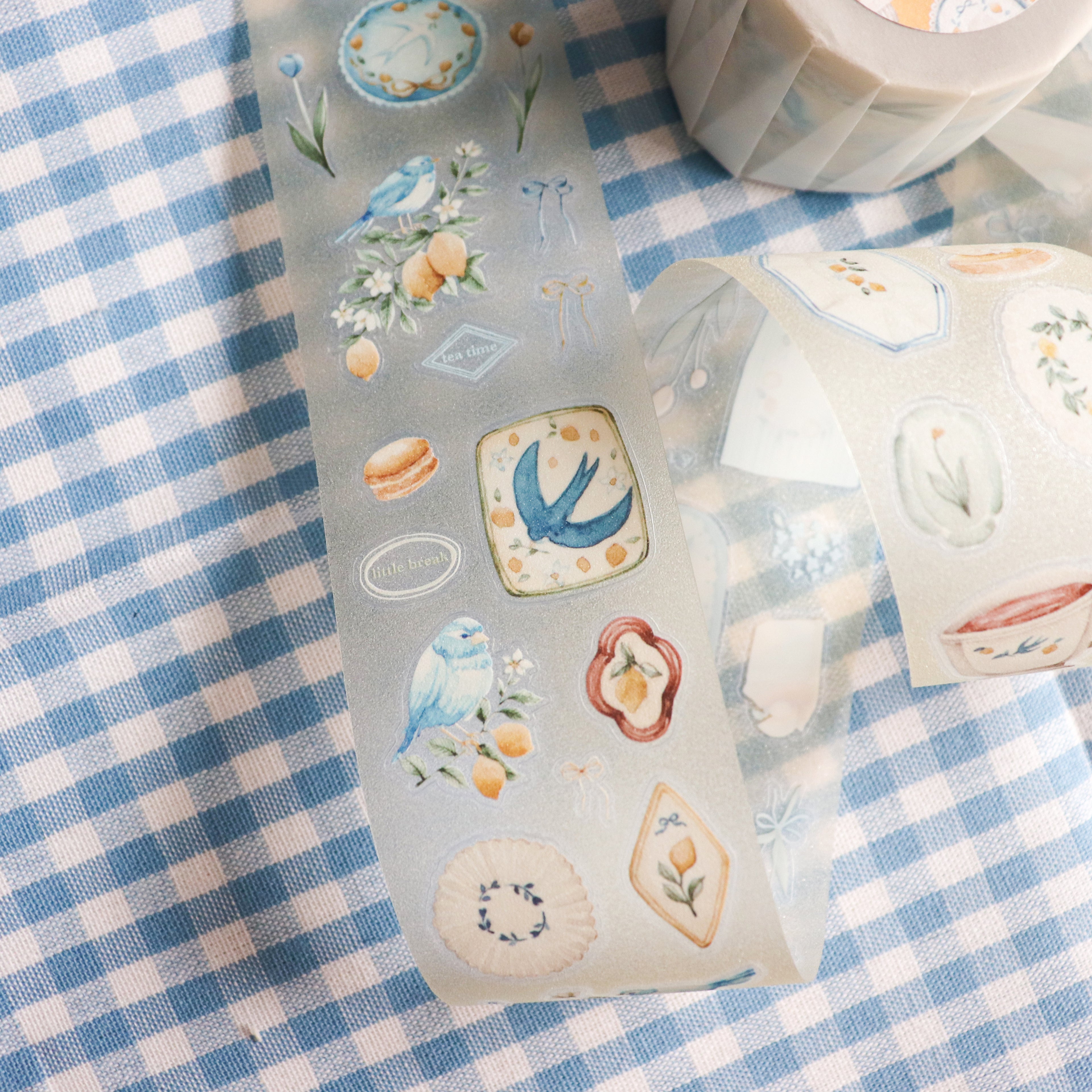【LOI Design】Lemon Afternoon Tea-Kiss-cut Gold Foil Starlight PET Tape