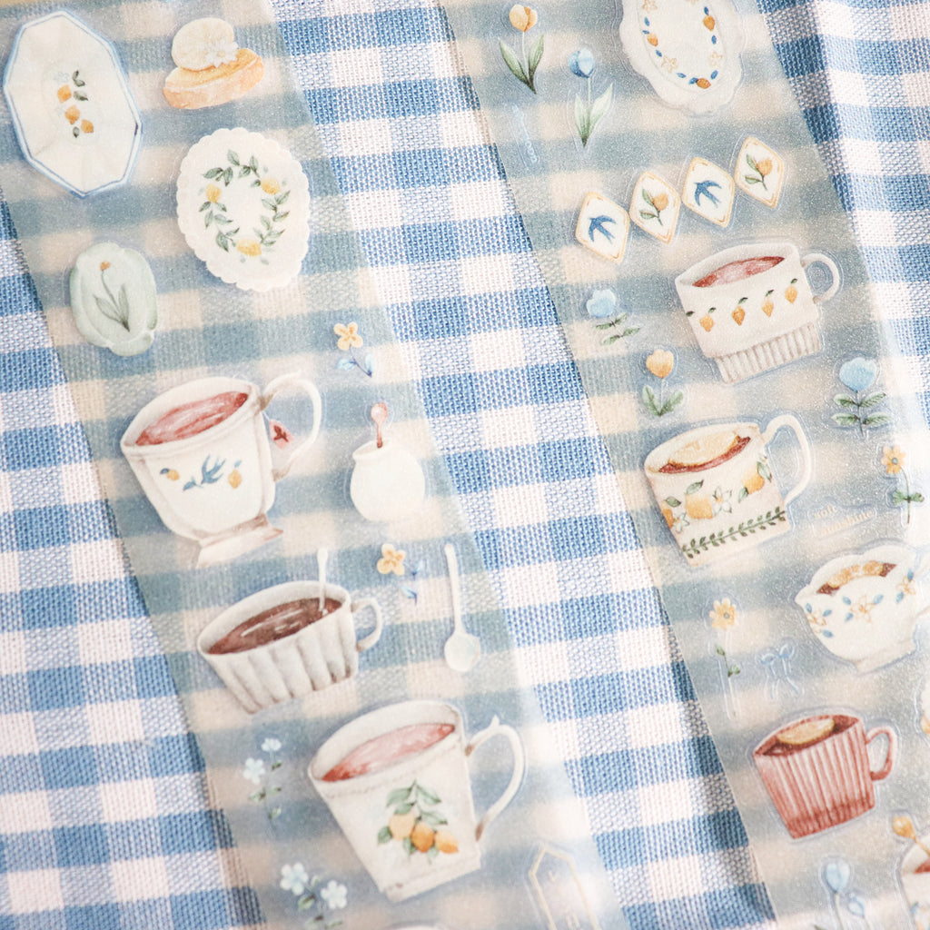 【LOI Design】Lemon Afternoon Tea-Kiss-cut Gold Foil Starlight PET Tape