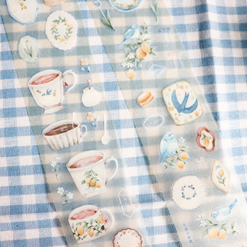 【LOI Design】Lemon Afternoon Tea-Kiss-cut Gold Foil Starlight PET Tape