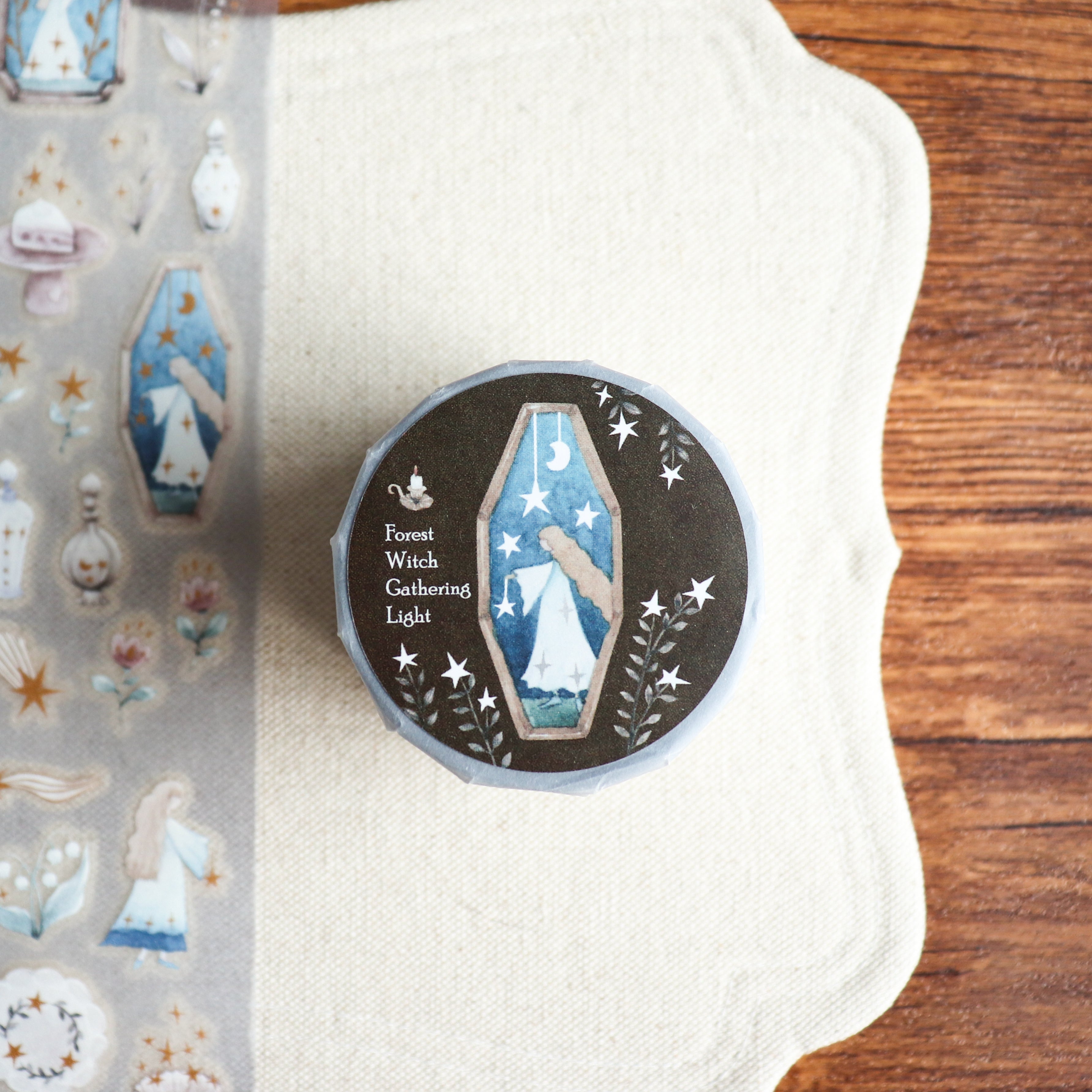 【LOI Design】Forest Witch Gathering Light-5cm Kiss-cut Gold Foil Starlight PET Tape