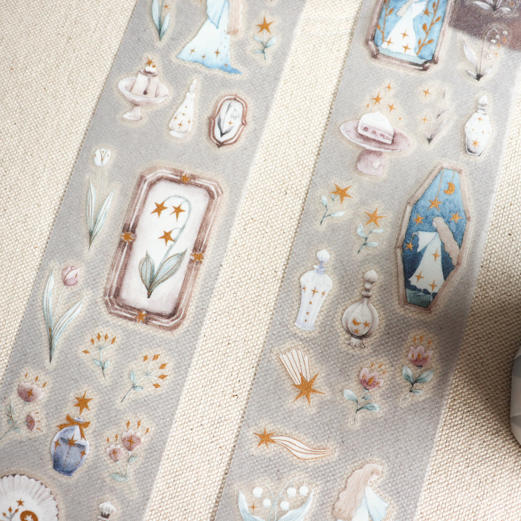 【LOI Design】Forest Witch Gathering Light-5cm Kiss-cut Gold Foil Starlight PET Tape