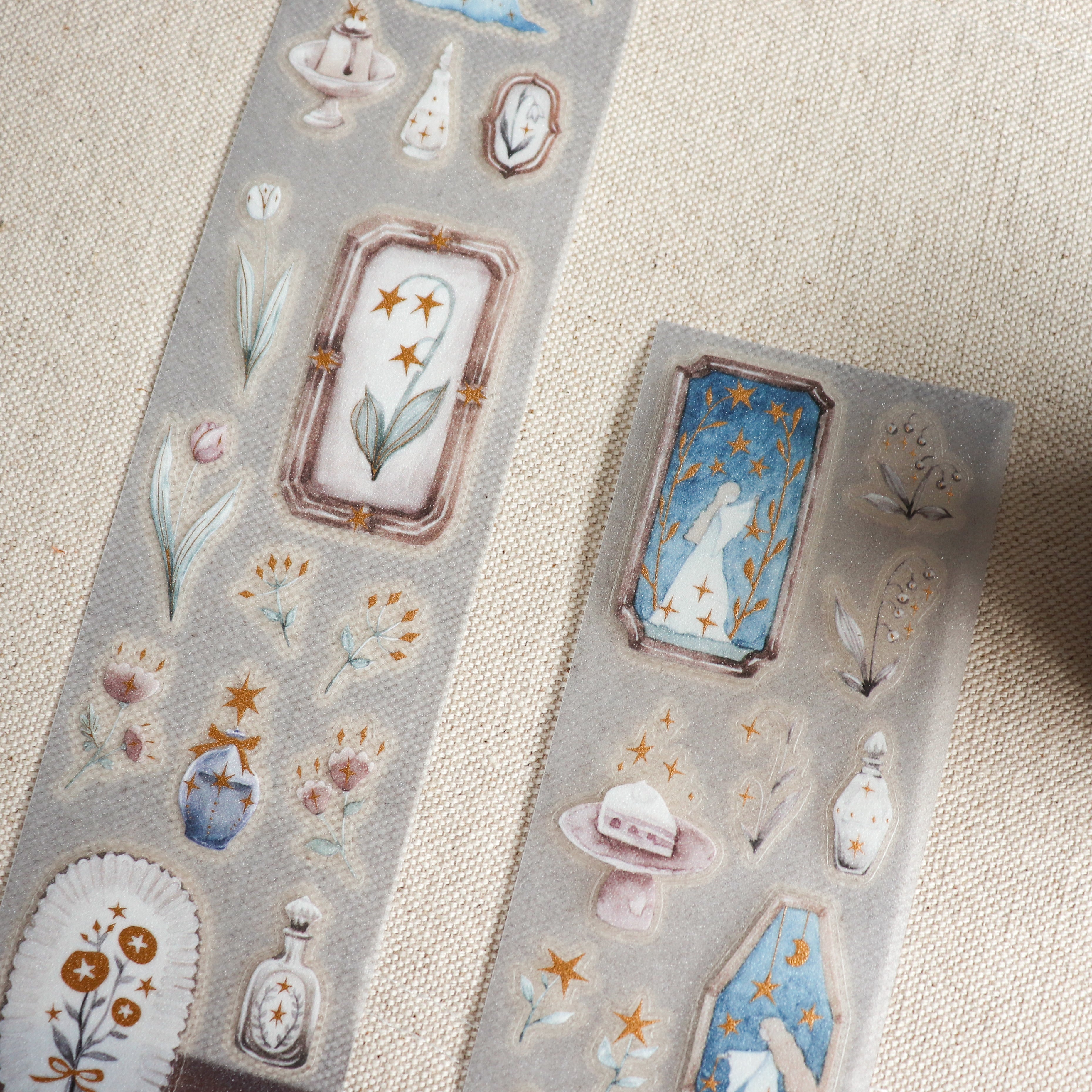 【LOI Design】Forest Witch Gathering Light-5cm Kiss-cut Gold Foil Starlight PET Tape