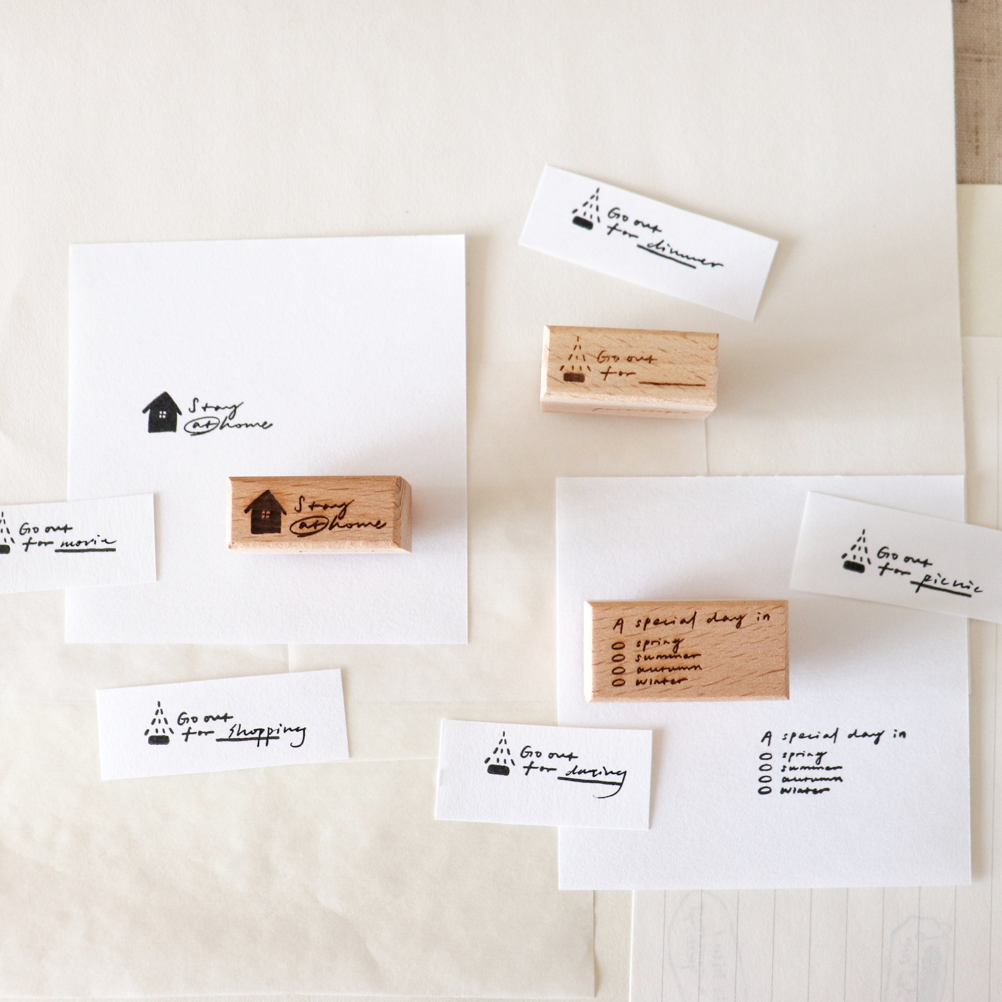 【Partialafra X Two Racoons】Wooden Stamp - "Memo" Series