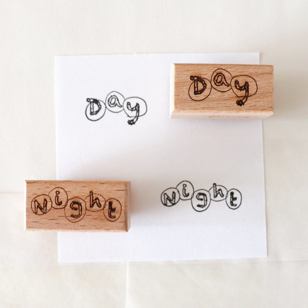 【Partialafra X Two Raccoons】Wooden Stamp - Day and Night