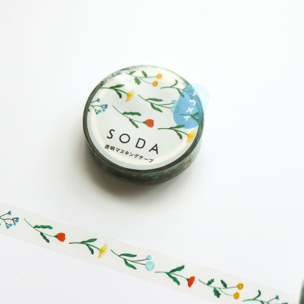 SODA- 10mm Clear Tape- Flowers