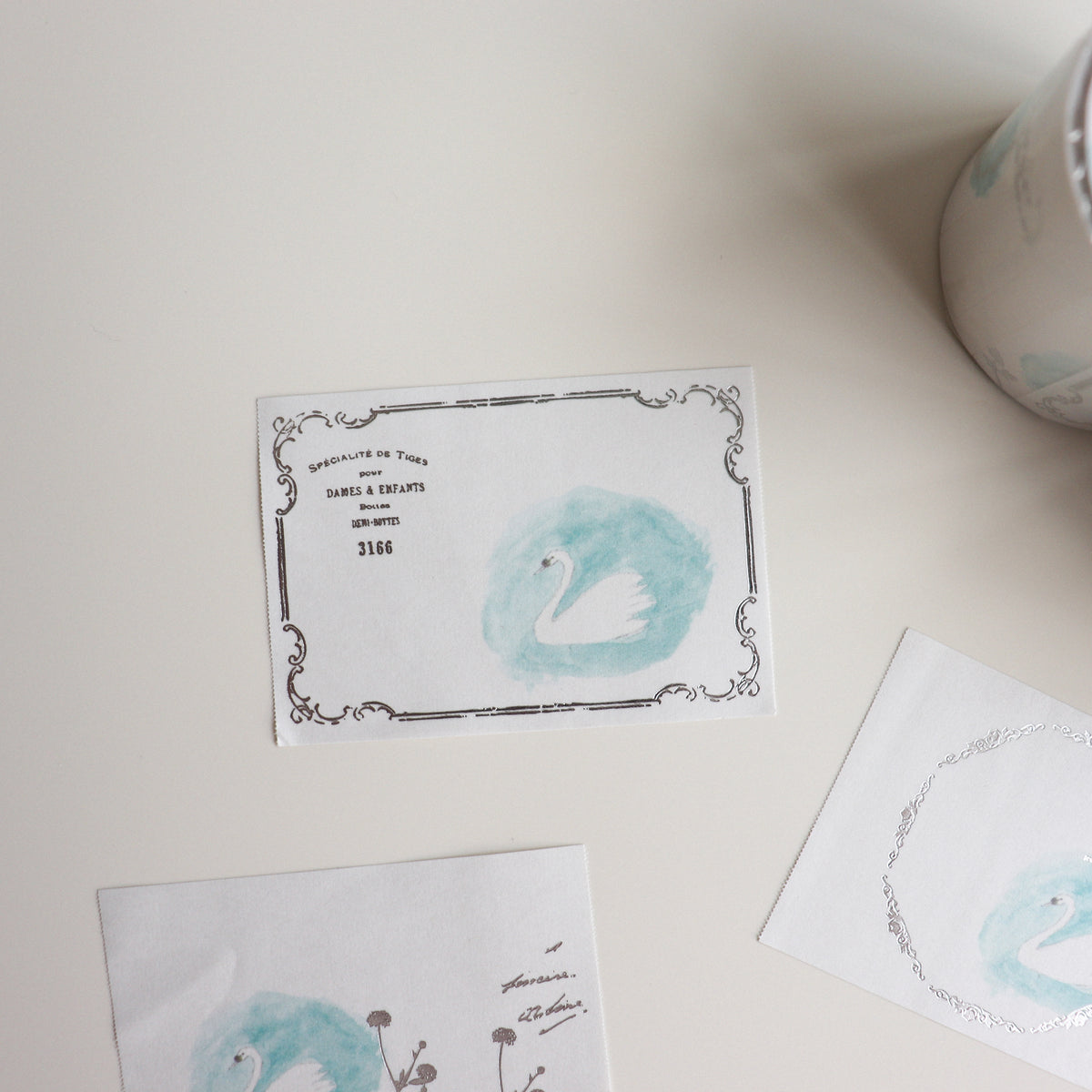 YOHAKU Rolled Sticky Notes- Swan