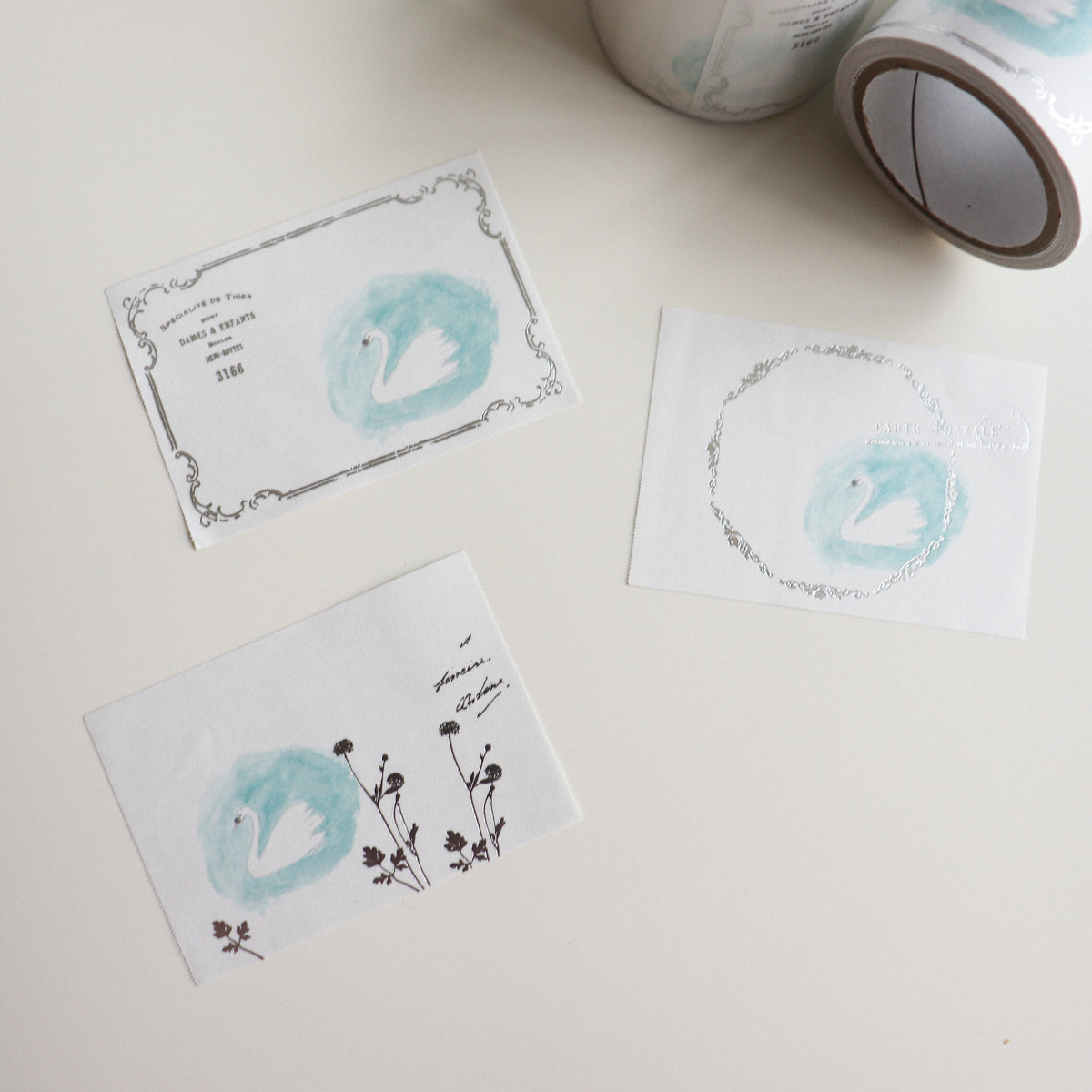 YOHAKU Rolled Sticky Notes- Swan