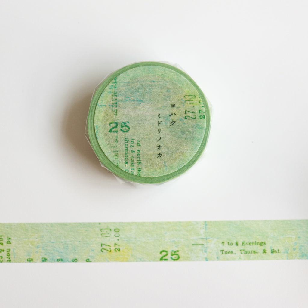 YOHAKU Washi Tape- Green Hill