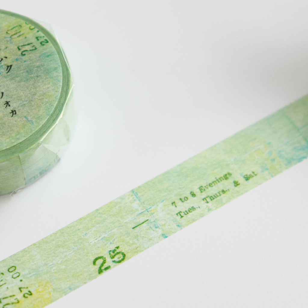 YOHAKU Washi Tape- Green Hill