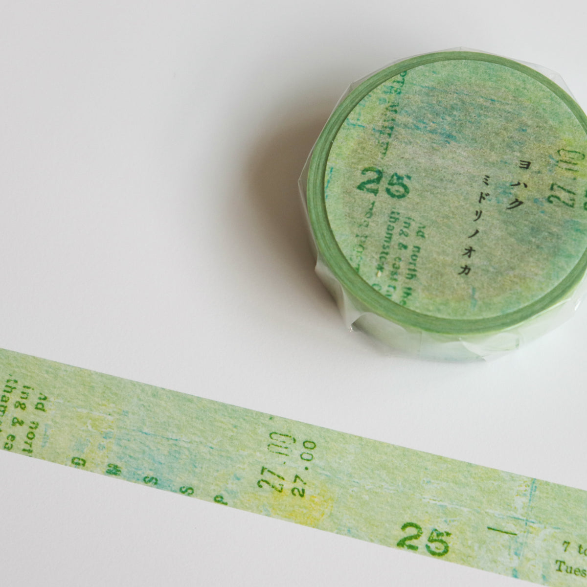YOHAKU Washi Tape- Green Hill