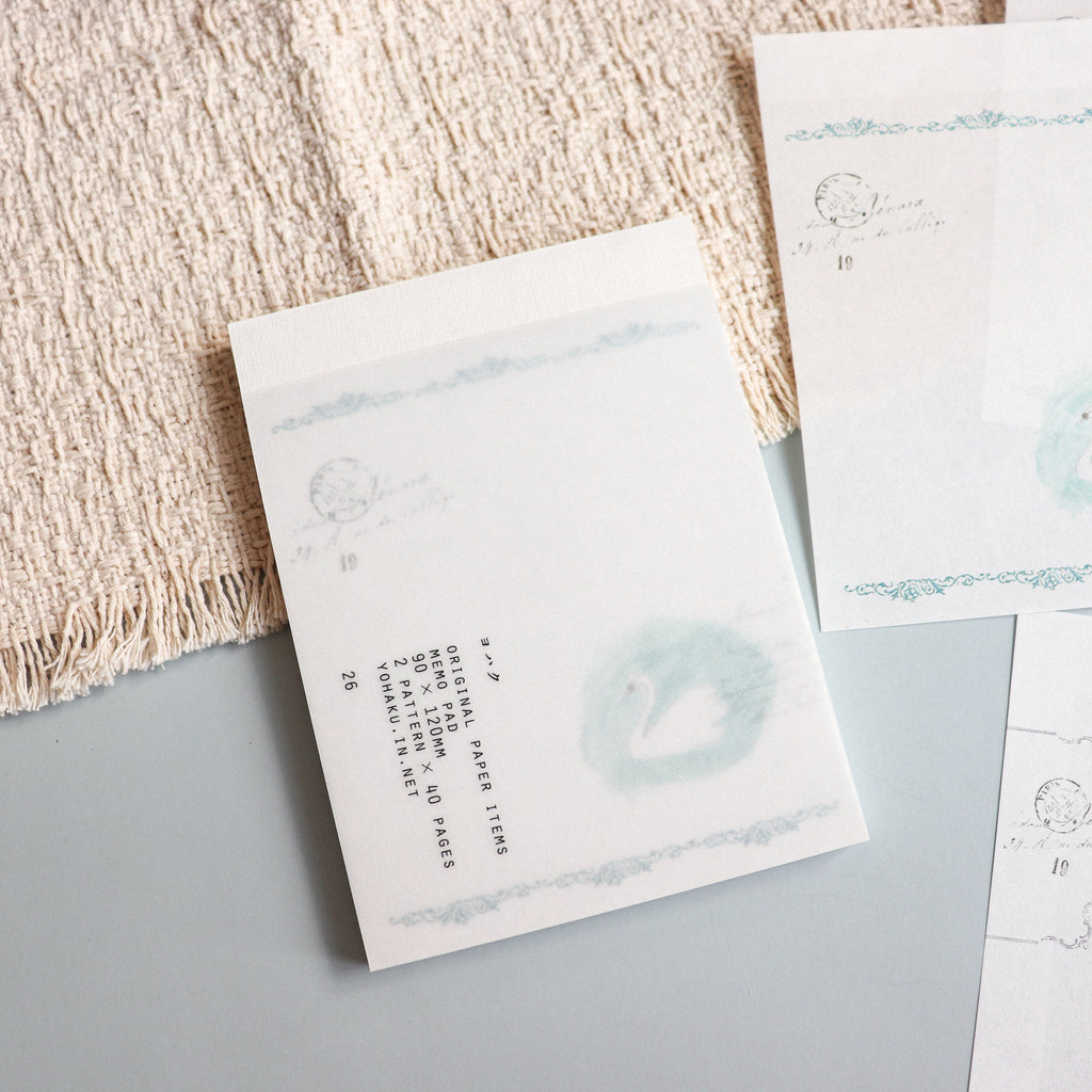 YOHAKU Memo Pad- Swan