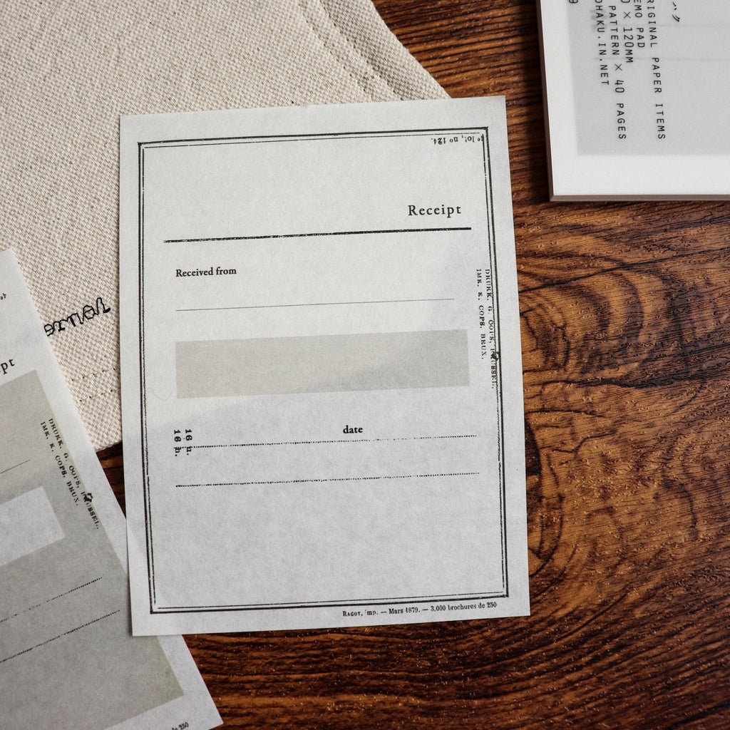 YOHAKU Memo Pad- Receipt