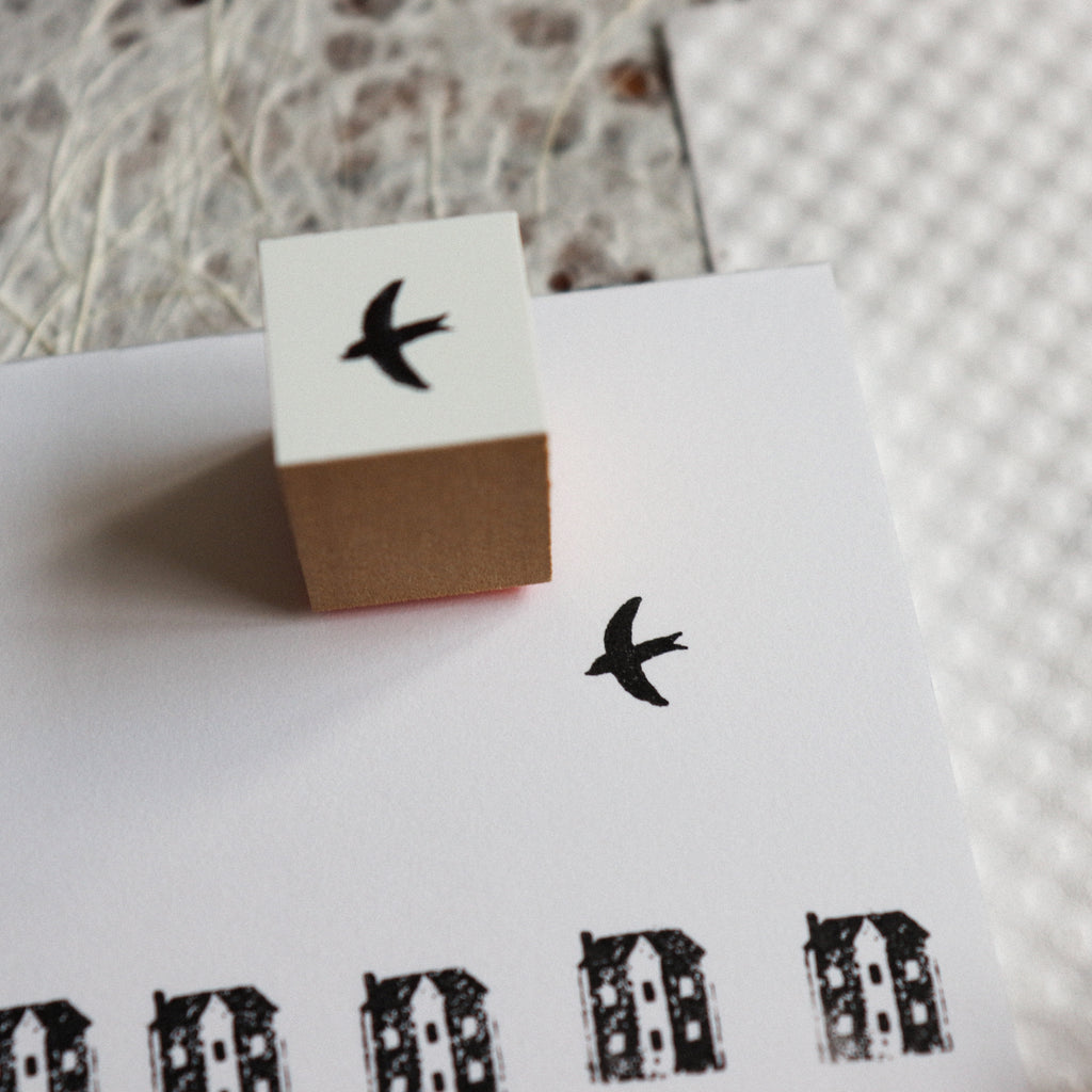 YOHAKU Wooden Rubber Stamp- Little Corner House & Sky of That Day