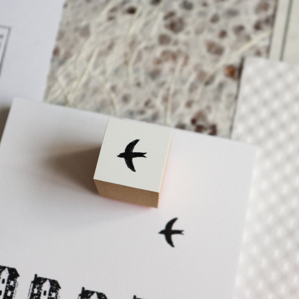 YOHAKU Wooden Rubber Stamp- Little Corner House & Sky of That Day
