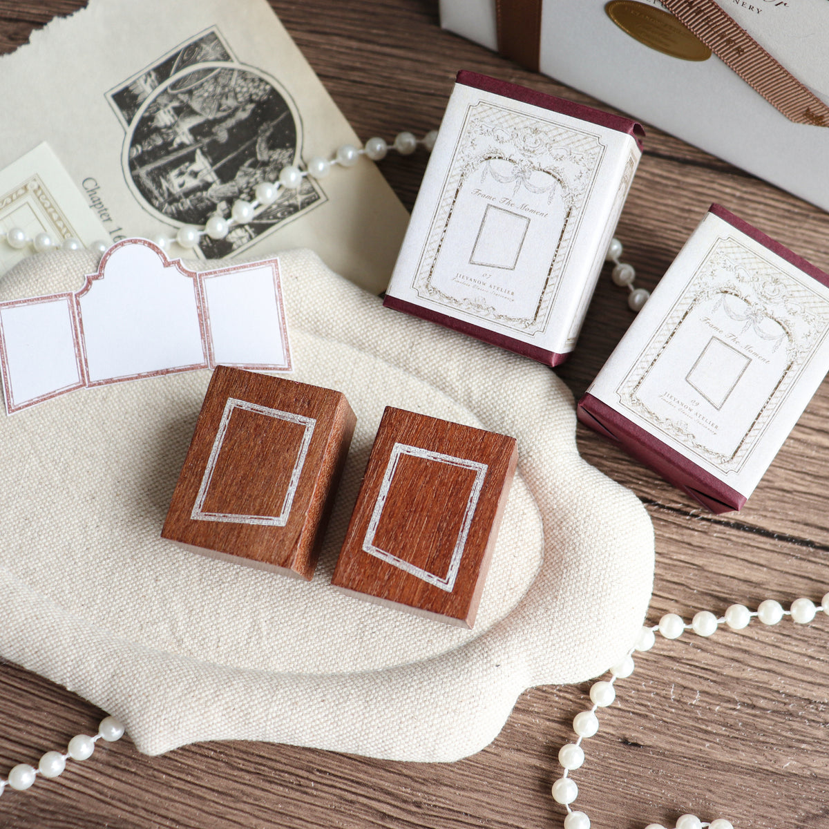 Jieyanow Atelier- "Frame the Moment" Series Wood Rubber Stamp