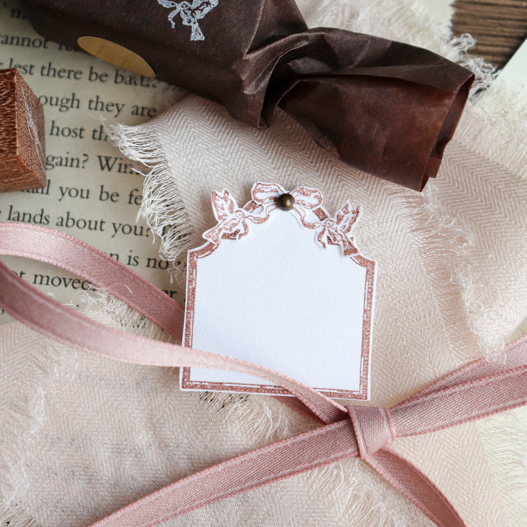 Jieyanow Atelier- Wood Rubber Stamp- Bird with Ribbon
