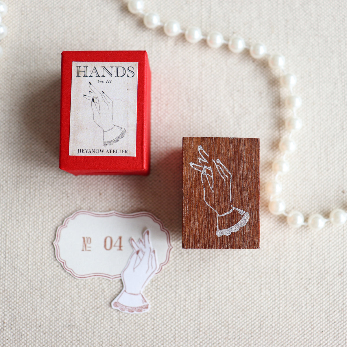 Jieyanow Atelier-The Hands Collection Wood Rubber Stamp