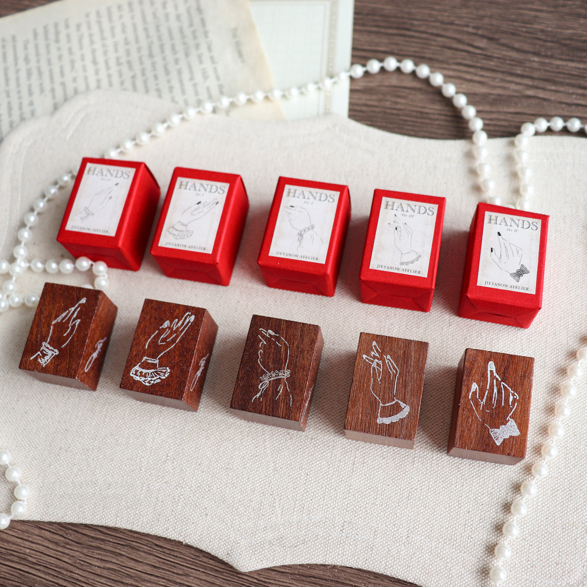 Jieyanow Atelier-The Hands Collection Wood Rubber Stamp