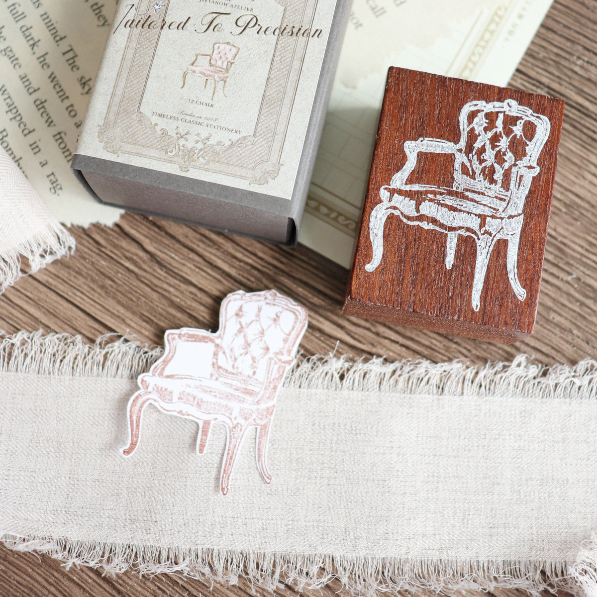 Jieyanow Atelier- "Tailored To Precision" Collection Wood Rubber Stamp