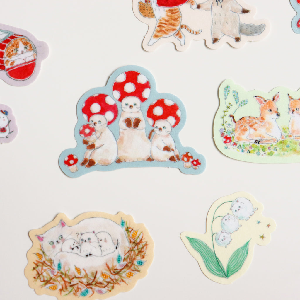 Tokorokomugi- Matchbox Flake Stickers: A Gift from the Forest