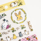 Shinako Moriyama- Sticker Sheet- Rabbit and Friendly Flower