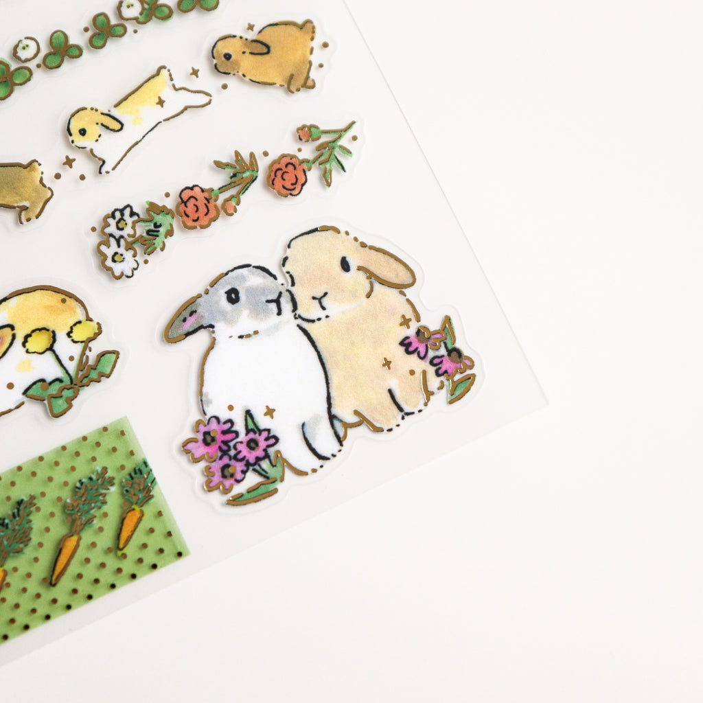 Shinako Moriyama- Sticker Sheet- Rabbit and Friendly Flower