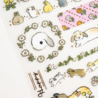 Shinako Moriyama- Sticker Sheet- Rabbit and Friendly Flower