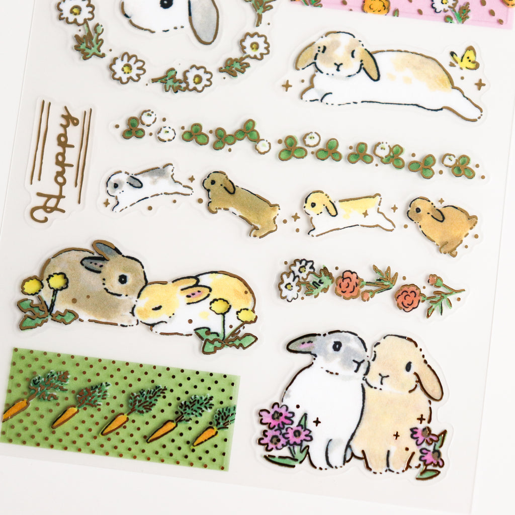Shinako Moriyama- Sticker Sheet- Rabbit and Friendly Flower