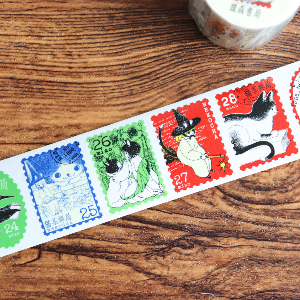 【NECOCHA】Date Stamp Washi Tape- "Green Forest Library"