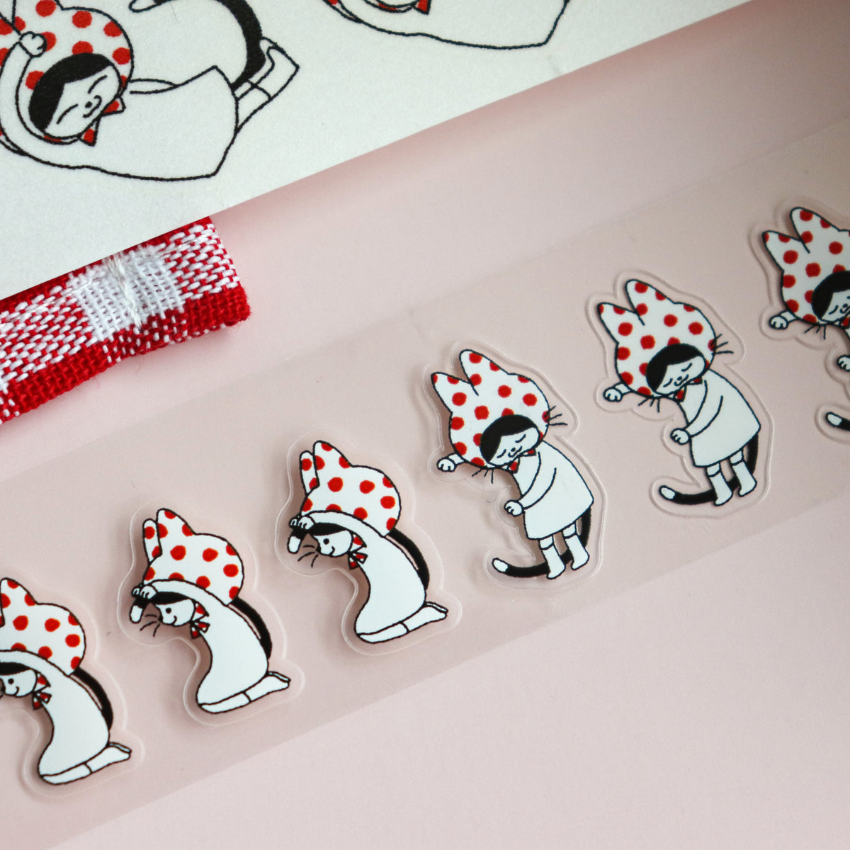【NECOCHA】Kiss-cut Tape Sticker Roll-The Purr-Gym Number