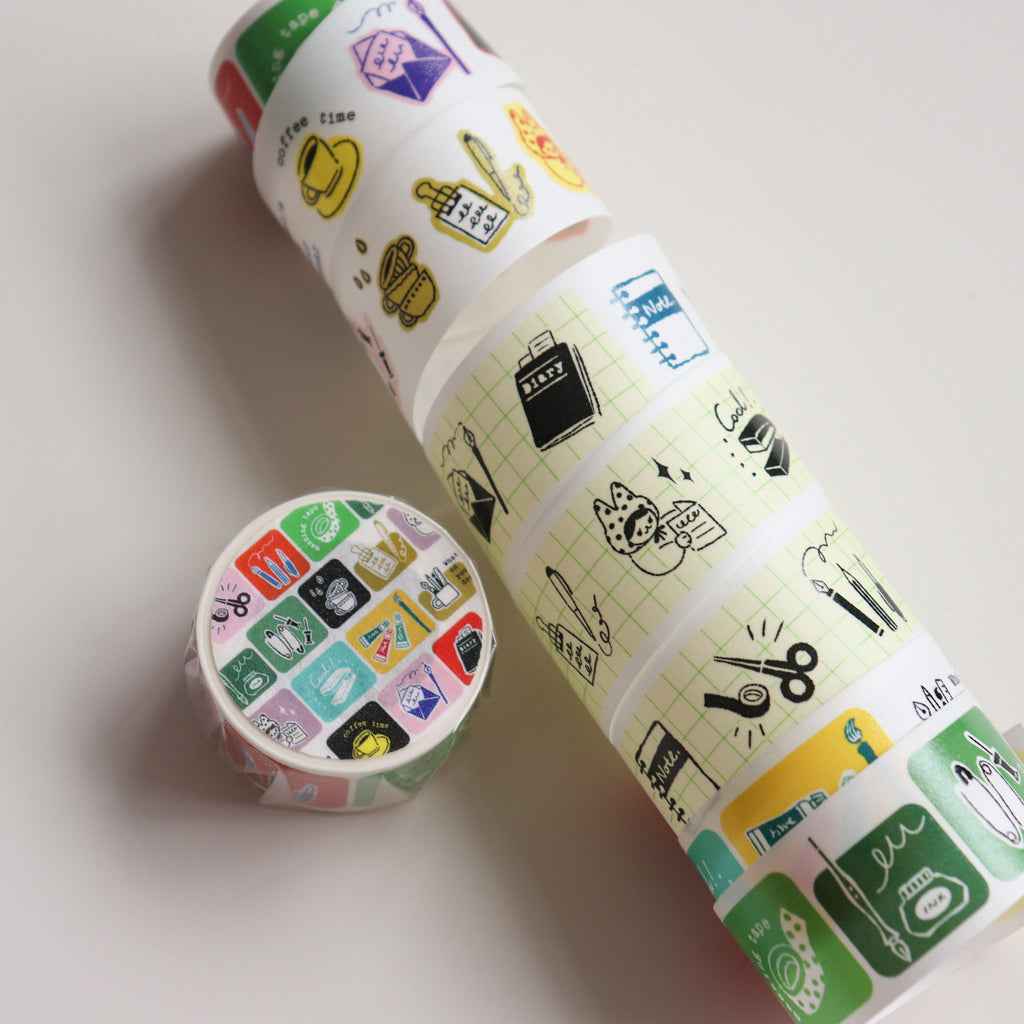 【NECOCHA】Washi Tape- Stationery Time